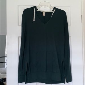Emerald green thin hooded jacket